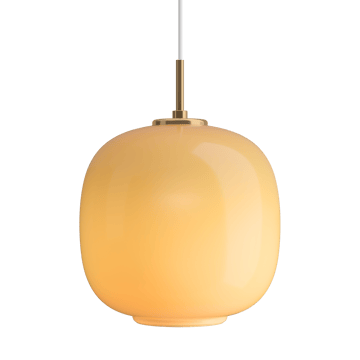 Lampa wisząca VL45 Radiohus Ø25 cm - Brass-amber glass - Louis Poulsen