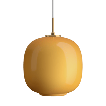 Lampa wisząca VL45 Radiohus Ø25 cm - Brass-amber glass - Louis Poulsen