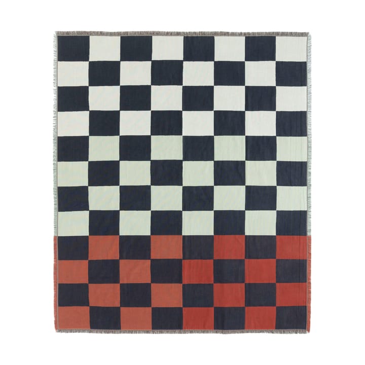 Koc Kukko ja Kana 130x170 cm, Off white- dark blue-Orange red Marimekko