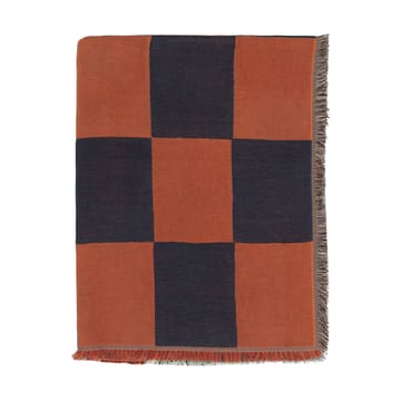 Koc Kukko ja Kana 130x170 cm - Off white- dark blue-Orange red - Marimekko