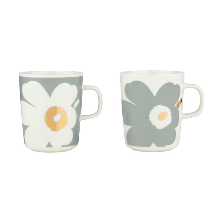 Kubek Unikko 60-lecie, 25 cl, 2 szt., White-light grey-gold Marimekko