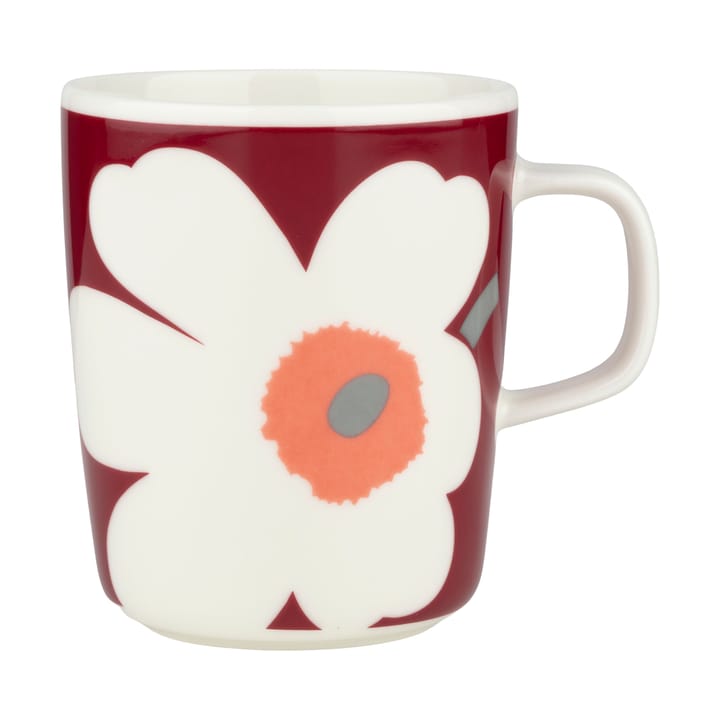 Kubek Unikko 60-lecie 25 cl - White-dark cherry-ash grey - Marimekko