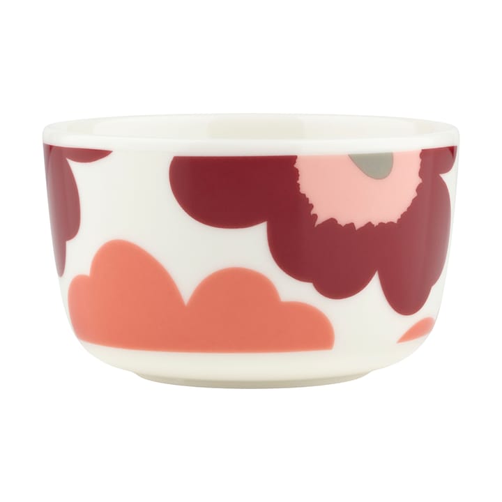 Miska Unikko 2,5 dl, White-dark cherry-salmon red Marimekko