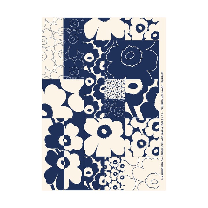 Plakat Unikko Kollaasi 50x70 cm, Off-white-dark blue Marimekko