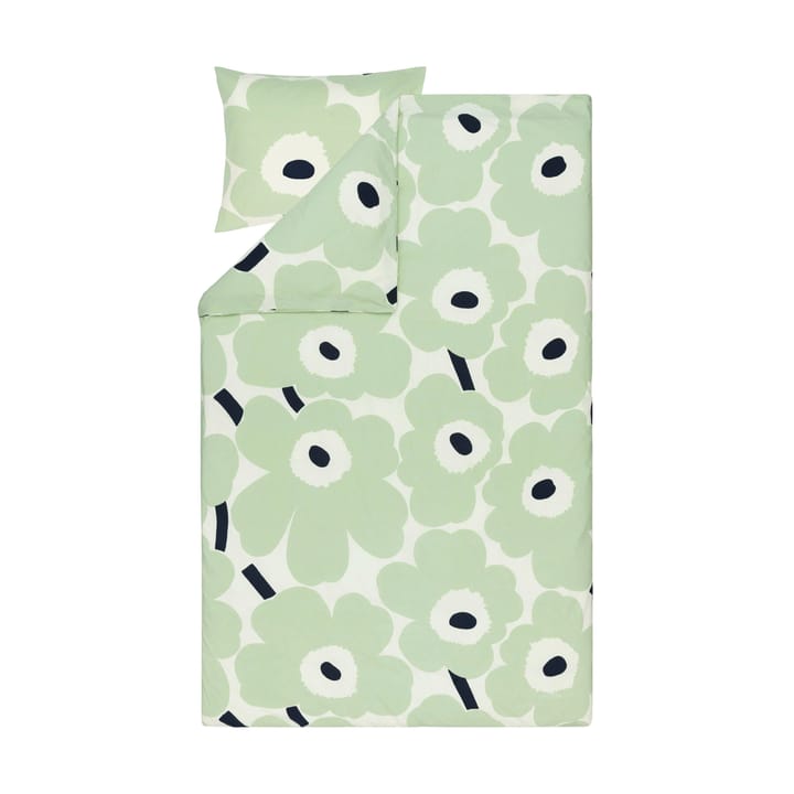 Poszewka na kołdrę Unikko 150x210 cm - Off white-sage-dark blue - Marimekko