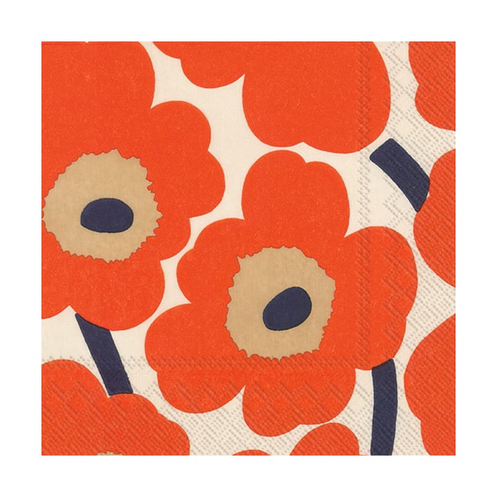 Serwetki Unikko 33x33 cm, 20 szt - Cream-red - Marimekko