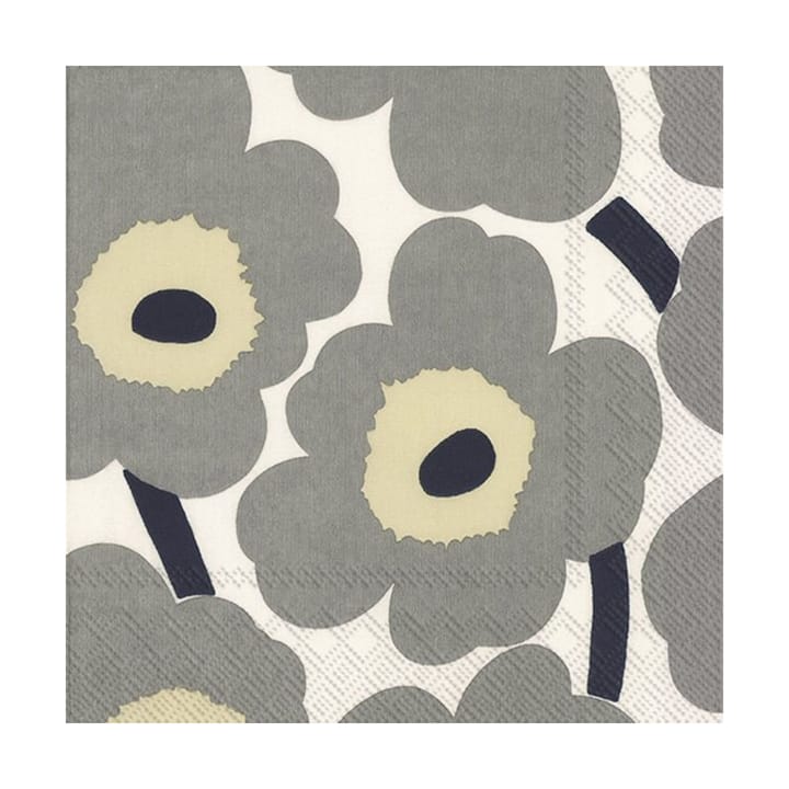 Serwetki Unikko 33x33 cm, 20 szt, Grey-white Marimekko