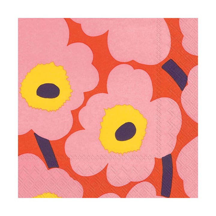 Serwetki Unikko 33x33 cm, 20 szt, Rose-orange Marimekko