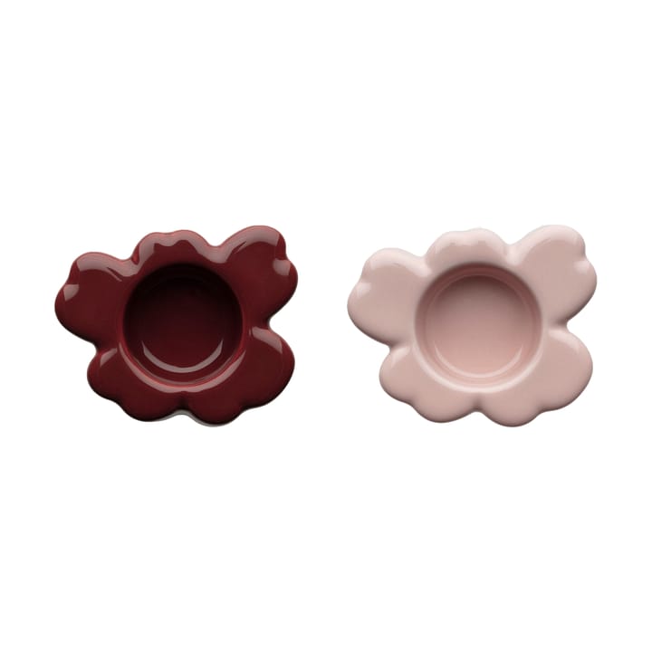 Świecznik Unikko 3x10 cm, 2 szt., Rosy grey-reddish brown Marimekko