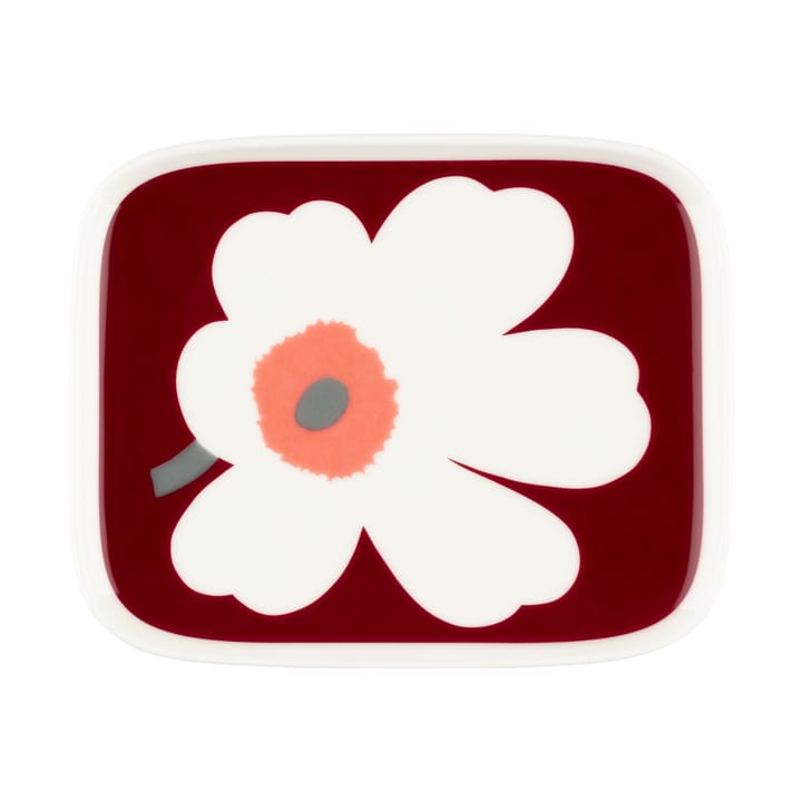 Talerz Juhla Unikko 12x15 cm, White-dark cherry-ash grey Marimekko