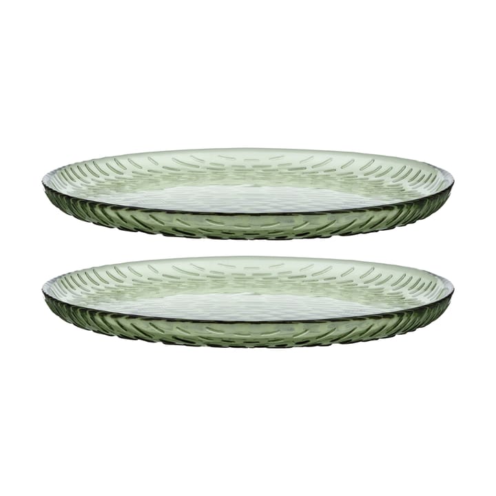 Talerz szklany Syksy Ø17 cm 2-pak - Olive - Marimekko