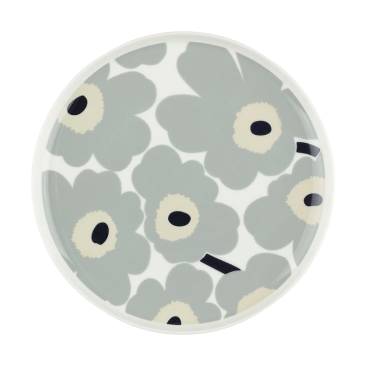 Talerz Unikko Ø25 cm - White-light grey-sand-dark blue - Marimekko