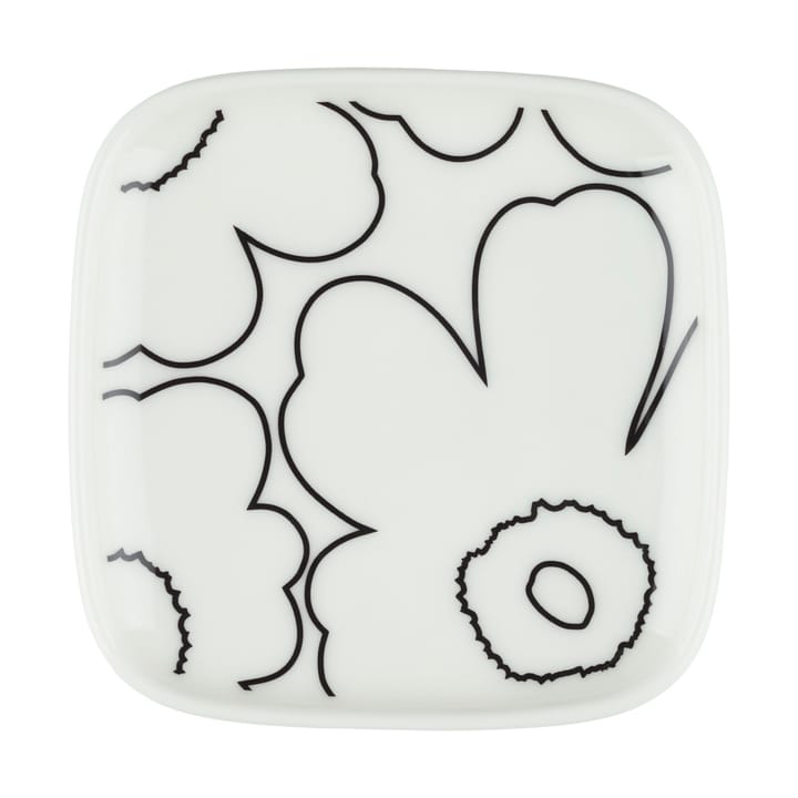 Talerzyk Piirto Unikko 10x10 cm - White-black - Marimekko