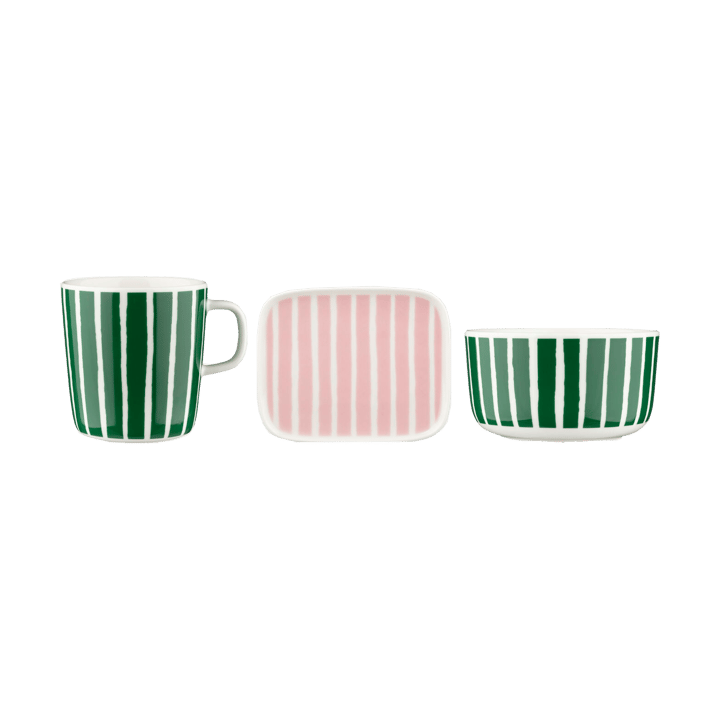 Zestaw śniadaniowy Piccolo, 3 części - Green-pink - Marimekko