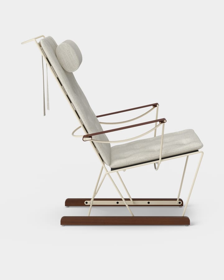 Spark Lounge Chair, kość słoniowa-buk bejcowany na orzech, Romo Ruskin Quill 7757/10 Massproductions