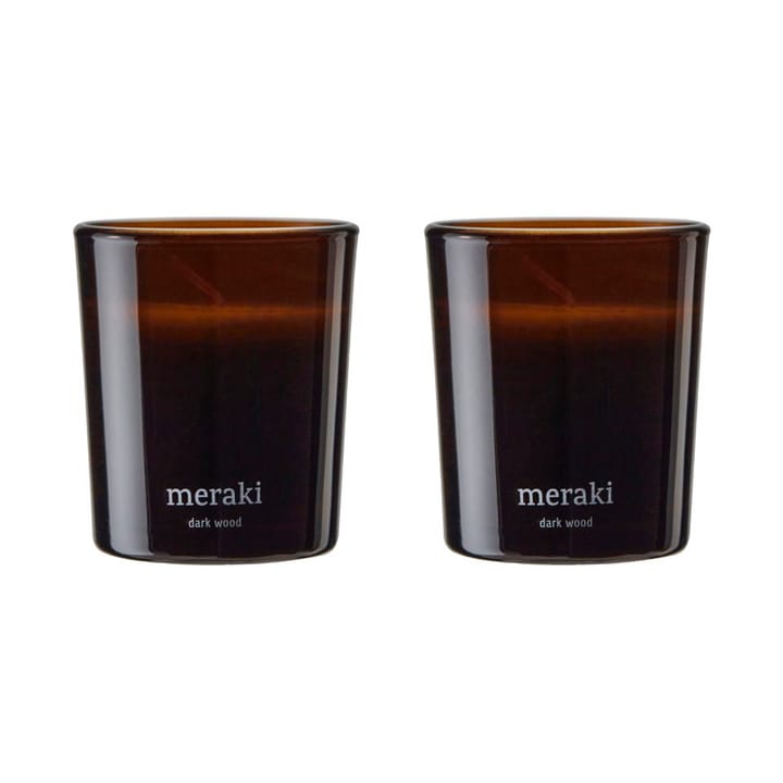 Świeca zapachowa Meraki 12 godzin 2-pak - Dark wood - Meraki