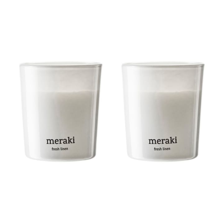 Świeca zapachowa Meraki 12 godzin 2-pak - Fresh Linen - Meraki