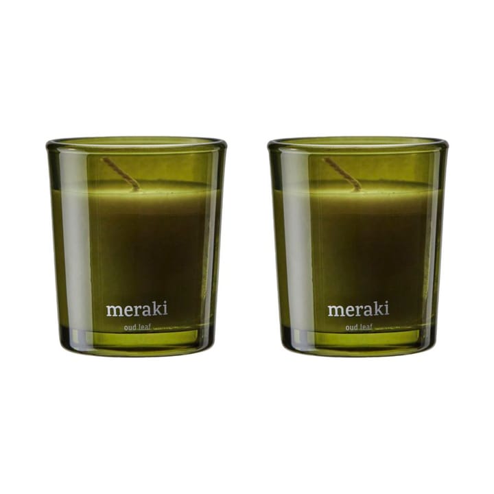 Świeca zapachowa Meraki 12 godzin 2-pak - Oud leaf - Meraki