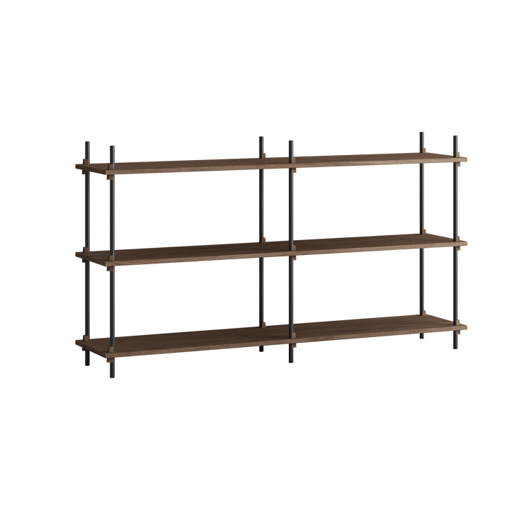 Moebe shelving system s.85.2.B - Dąb wędzony - czarny - MOEBE