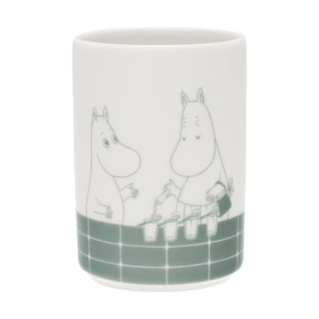 Kubek na szczoteczki do zębów Muminki - Pora kąpieli, zielono-biały - Moomin Arabia