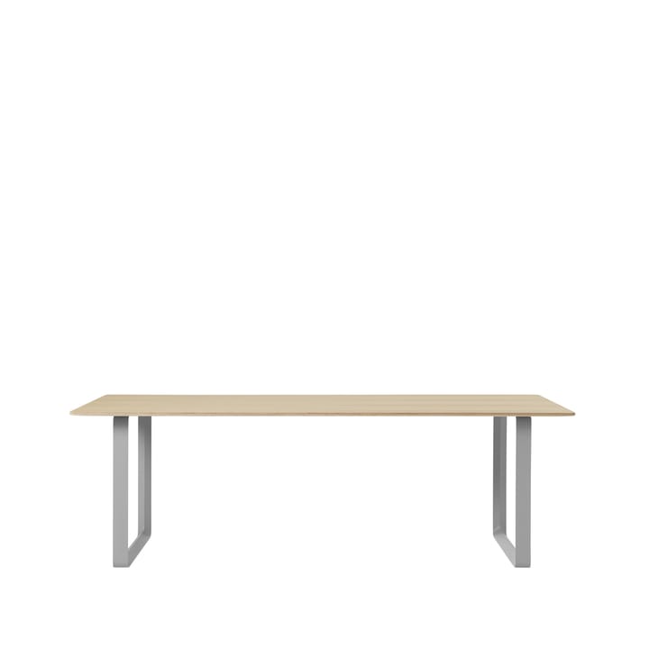 70/70 stół  255x108 cm - Oak veener-Plywood-Grey - Muuto