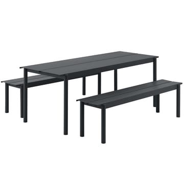 Ławka Linear Steel Bench 110x34 cm - Black - Muuto