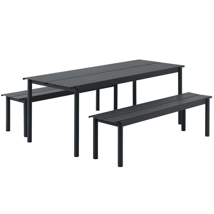 Ławka Linear Steel Bench 110x34 cm - Black - Muuto