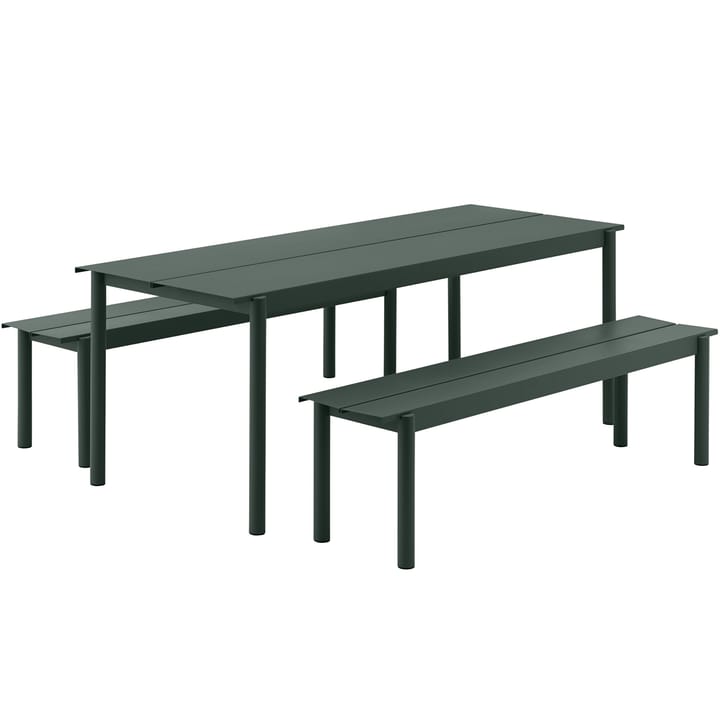 Ławka Linear Steel Bench 110x34 cm - Dark green - Muuto