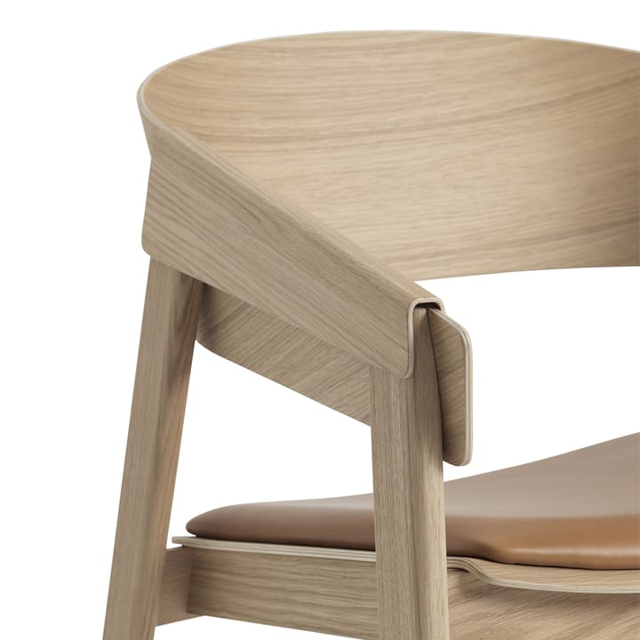 Cover fotel, Refine leather cognac-oak Muuto