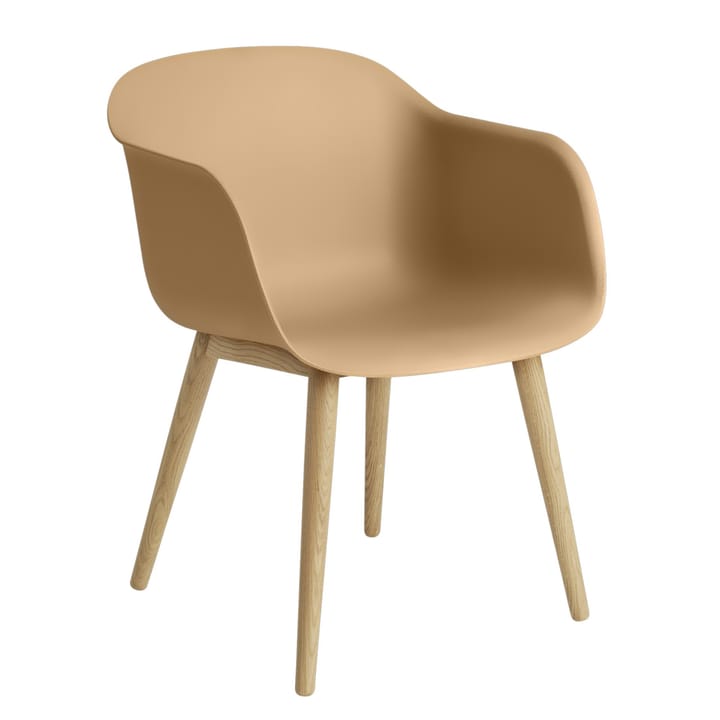 Fiber Armchair z drewnianymi nogami - Ochre-Oak (plastic) - Muuto