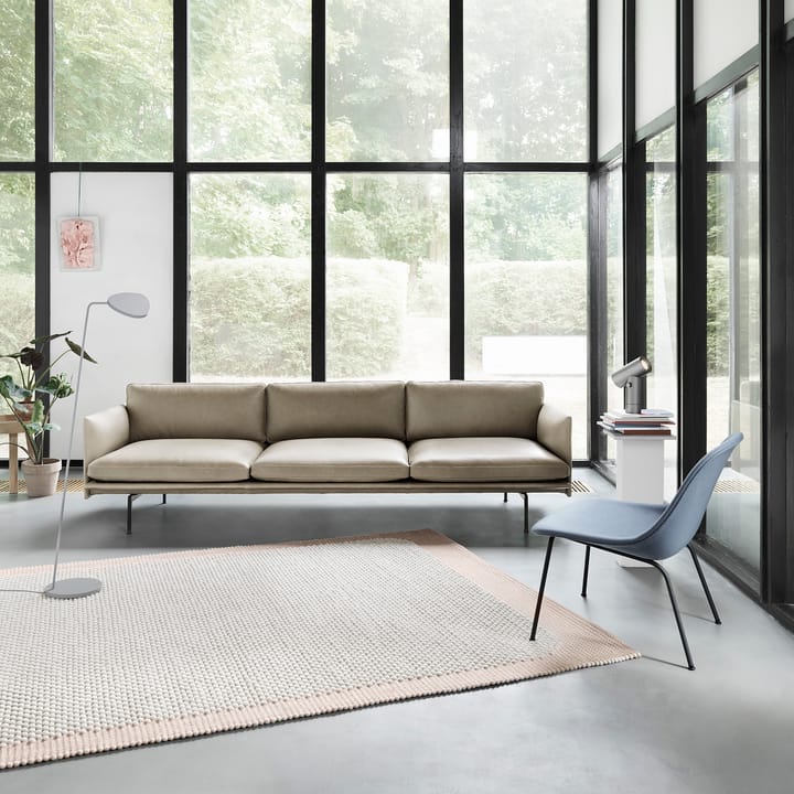 Fiber Lounge krzesło ze stalowymi nogami, Divina 154-Black Muuto