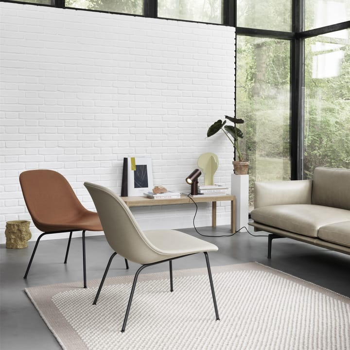 Fiber Lounge krzesło ze stalowymi nogami, Steelcut Trio 236-Anthracite Muuto