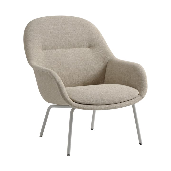 Fotel Fiber Lounge, stalowe nogi - Ecriture 240-grey - Muuto