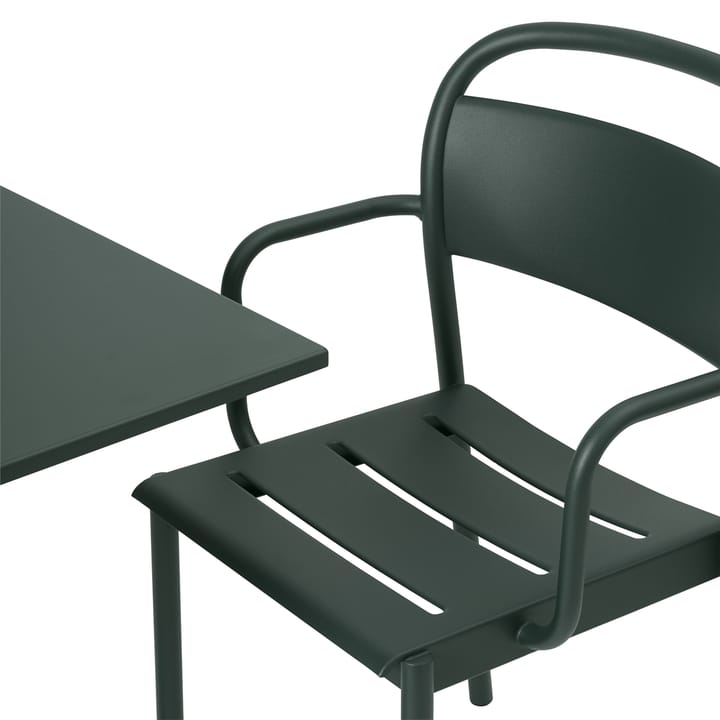 Krzesło Linear Steel Armchair - Dark green - Muuto