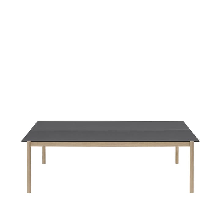 Linear System stół 142x240 cm - Black nanolaminate-Black-Oak - Muuto