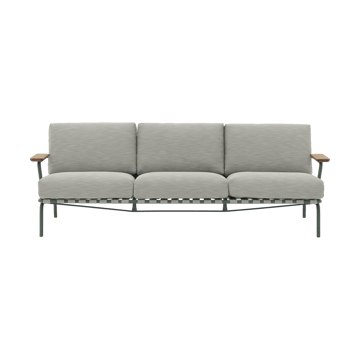 Settle sofa 3-osobowa - Ribbed Weave 2 Dark green - Muuto