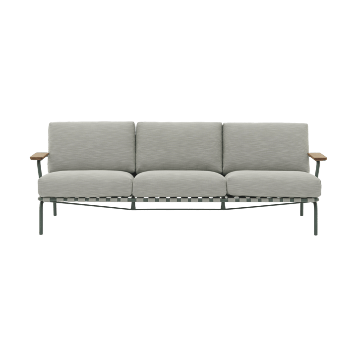 Settle sofa 3-osobowa - Ribbed Weave 2 Dark green - Muuto