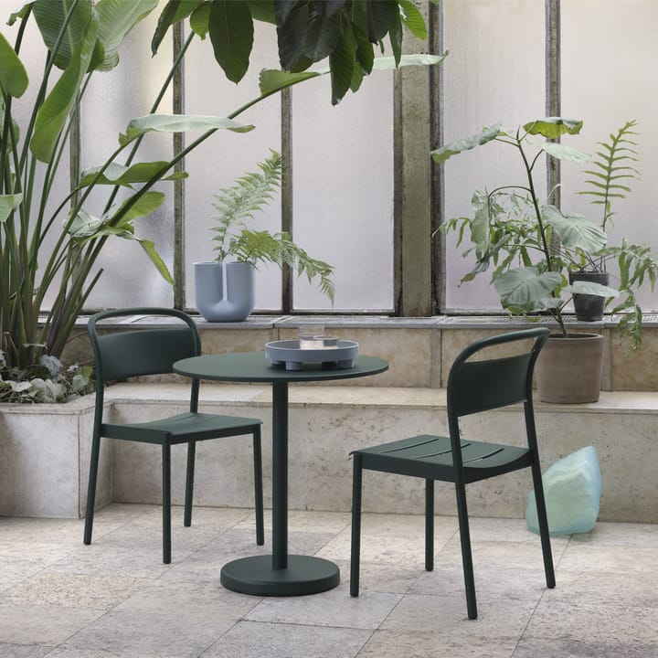 Stół Linear Steel Table Ø70 cm - Dark green - Muuto