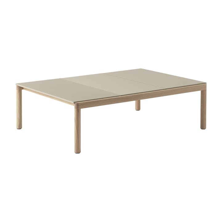 Stolik kawowy Couple 2 Plain-1 Wavy 120x84x35 cm - Sand-oak - Muuto