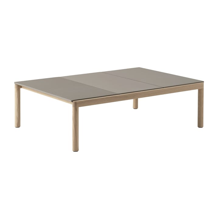 Stolik kawowy Couple 2 Plain-1 Wavy 120x84x35 cm - Taupe-oak - Muuto