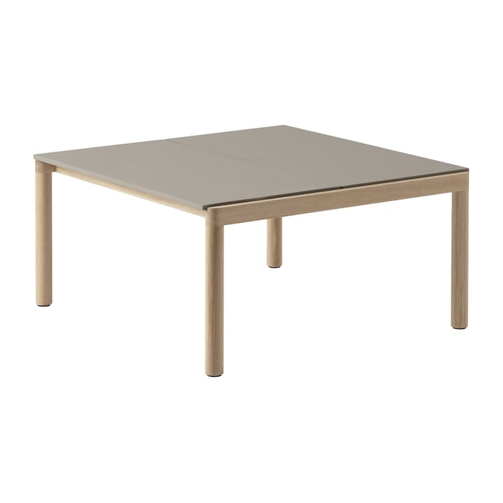 Stolik kawowy Couple 2 Plain 80x84x40 cm - Taupe-oak - Muuto