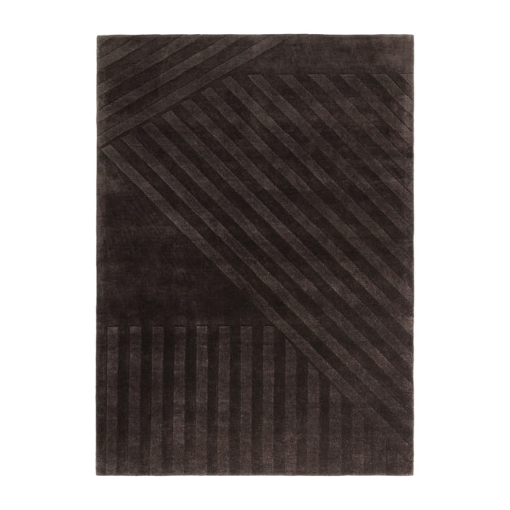 Dywan wełniany Levels stripes brązowy - 200x300 mm - NJRD