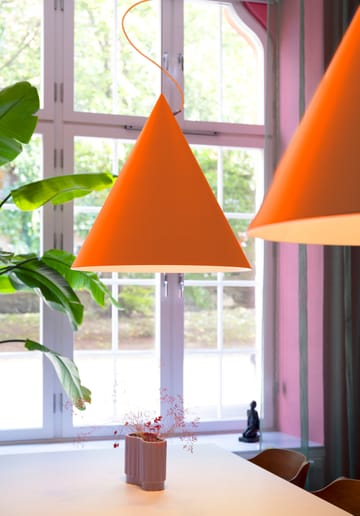 Lampa wisząca Castor 60 cm - Pomarańczowo-pomarańczowo-srebrny - Noon