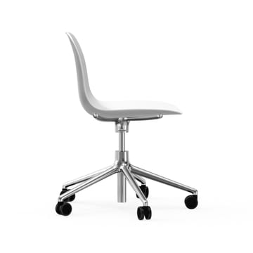 Form chair swivel 5W kontorskrzesło - biały, aluminium, koła - Normann Copenhagen