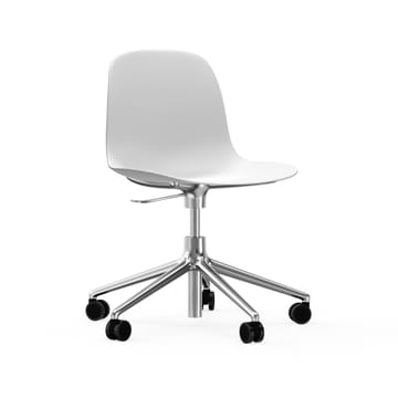 Form chair swivel 5W kontorskrzesło - biały, aluminium, koła - Normann Copenhagen