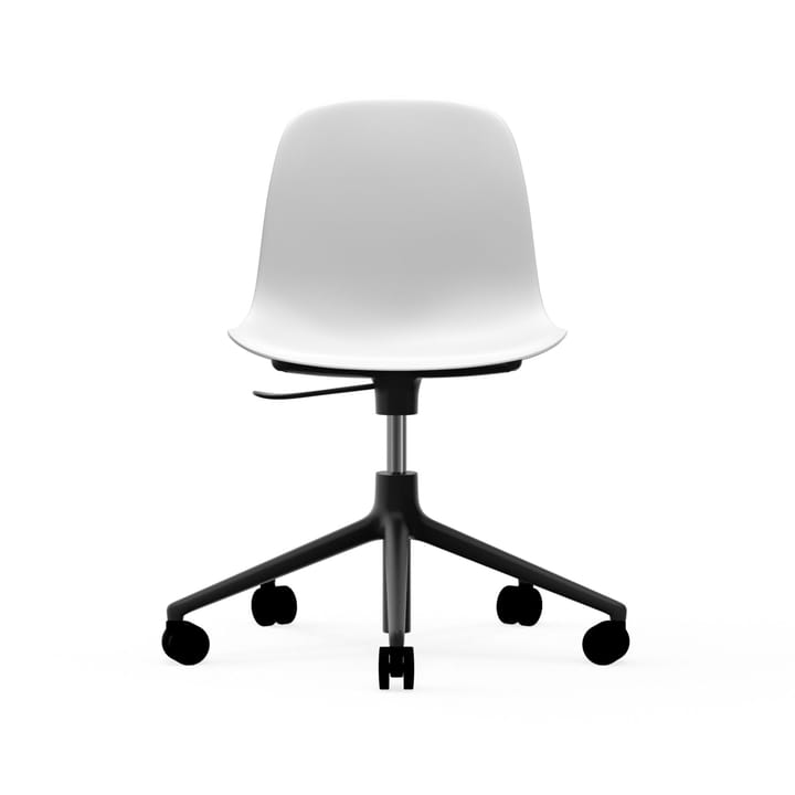 Form chair swivel 5W kontorskrzesło - biały, czarny aluminium, koła - Normann Copenhagen