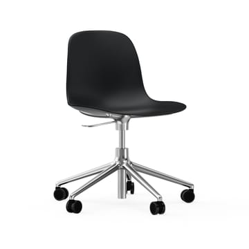 Form chair swivel 5W kontorskrzesło - czarny, aluminium, koła - Normann Copenhagen