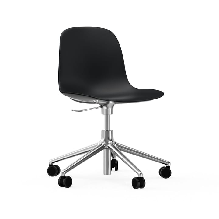 Form chair swivel 5W kontorskrzesło, czarny, aluminium, koła Normann Copenhagen