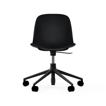 Form chair swivel 5W kontorskrzesło - czarny, czarny aluminium, koła - Normann Copenhagen