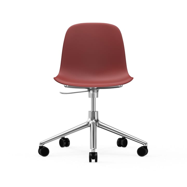 Form chair swivel 5W kontorskrzesło - czerwony, aluminium, koła - Normann Copenhagen